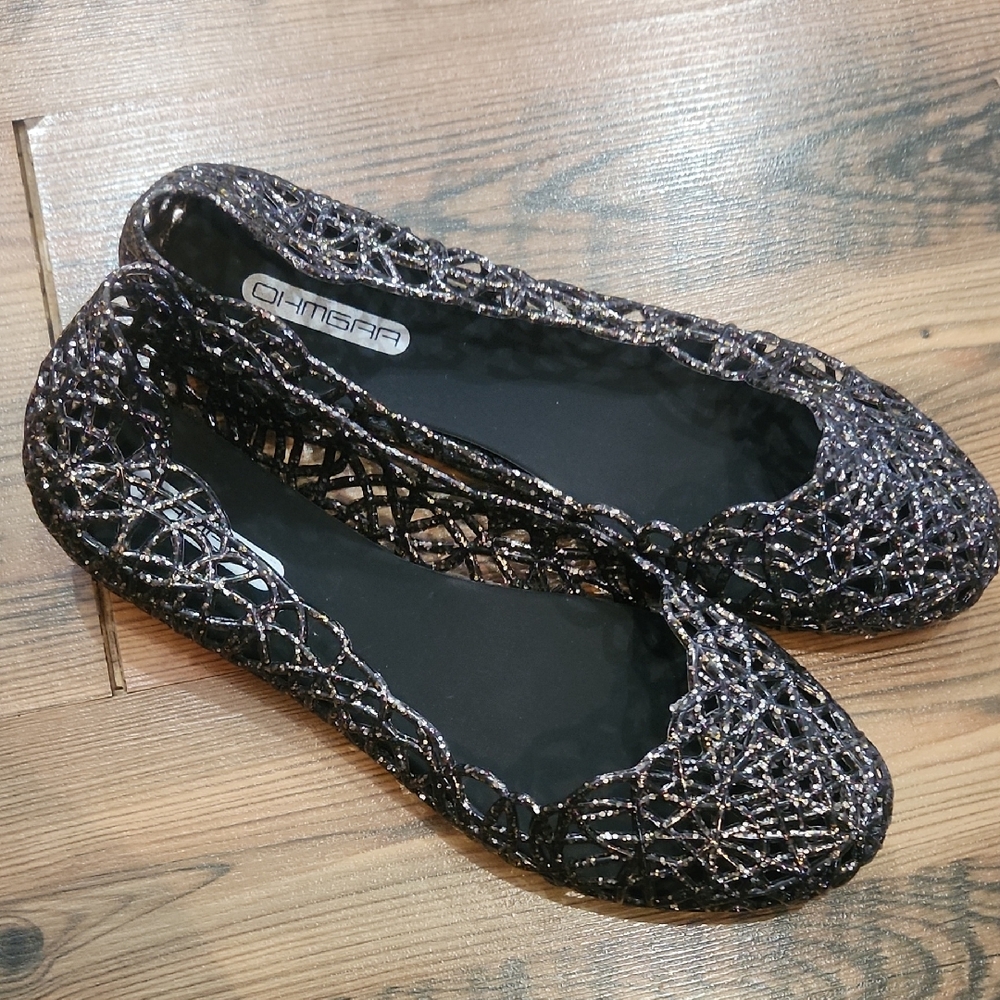 Jelly Sparkle Glitter Ballet Flats Whimsigoth Girly Edgy Balletcore Galaxy Beach